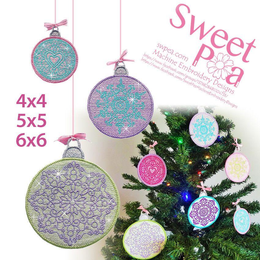 Mylar Christmas Baubles 4x4 5x5 6x6 - Sweet Pea Australia In the hoop machine embroidery designs. in the hoop project, in the hoop embroidery designs, craft in the hoop project, diy in the hoop project, diy craft in the hoop project, in the hoop embroidery patterns, design in the hoop patterns, embroidery designs for in the hoop embroidery projects, best in the hoop machine embroidery designs perfect for all hoops and embroidery machines