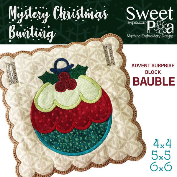 Mystery Christmas Bunting Day 20 Block - Sweet Pea
