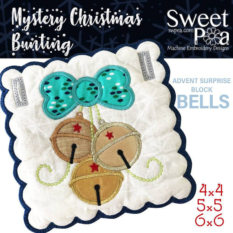 Mystery Christmas Bunting Day 8 Block - Sweet Pea