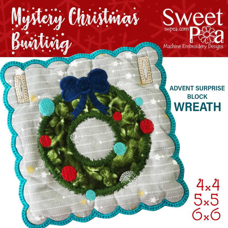 Mystery Christmas Bunting Day 22 Block - Sweet Pea