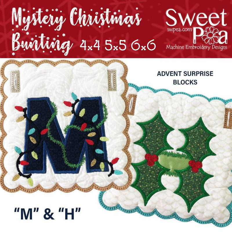 Mystery Christmas Bunting Day 1 Blocks - Sweet Pea