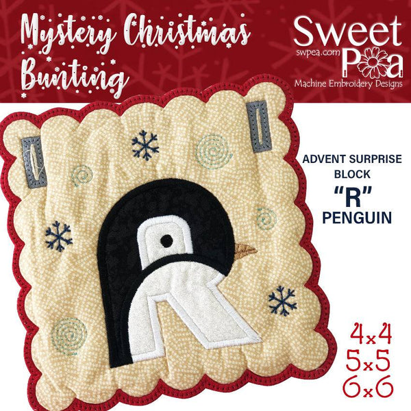 Mystery Christmas Bunting Day 9 Block - Sweet Pea
