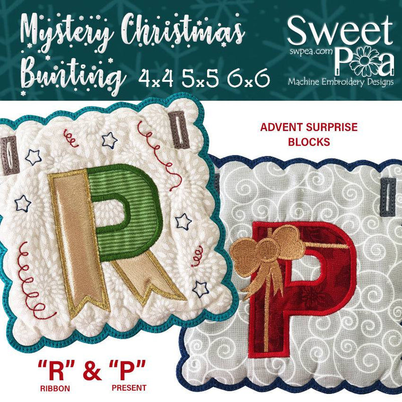 Mystery Christmas Bunting Day 4 Blocks - Sweet Pea