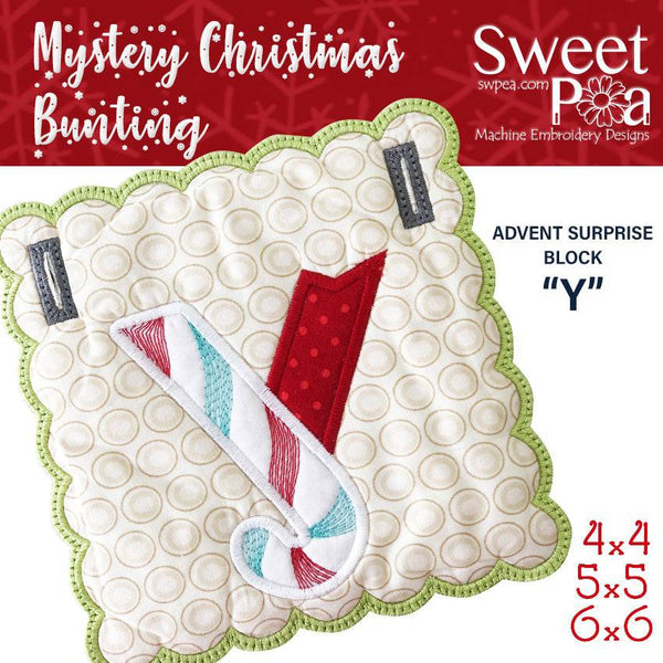 Mystery Christmas Bunting Day 5 Block - Sweet Pea