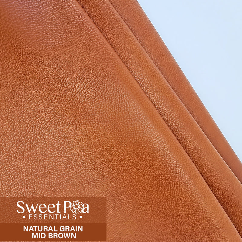 Perfect Pro™ Faux Leather - Natural Grain Mid Brown 1.0mm | Sweet Pea.