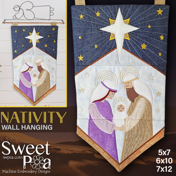 Nativity Wall Hanging 5x7 6x10 7x12 | Sweet Pea.