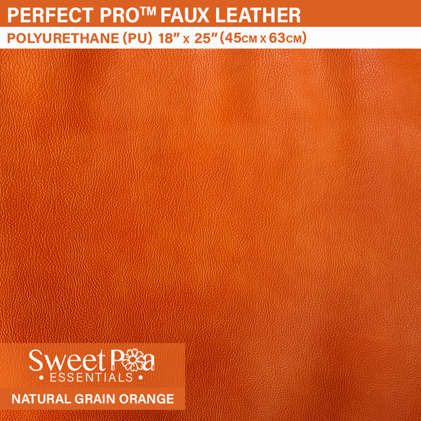 Perfect Pro™ Faux Leather - Natural Grain Orange 1.0mm | Sweet Pea.