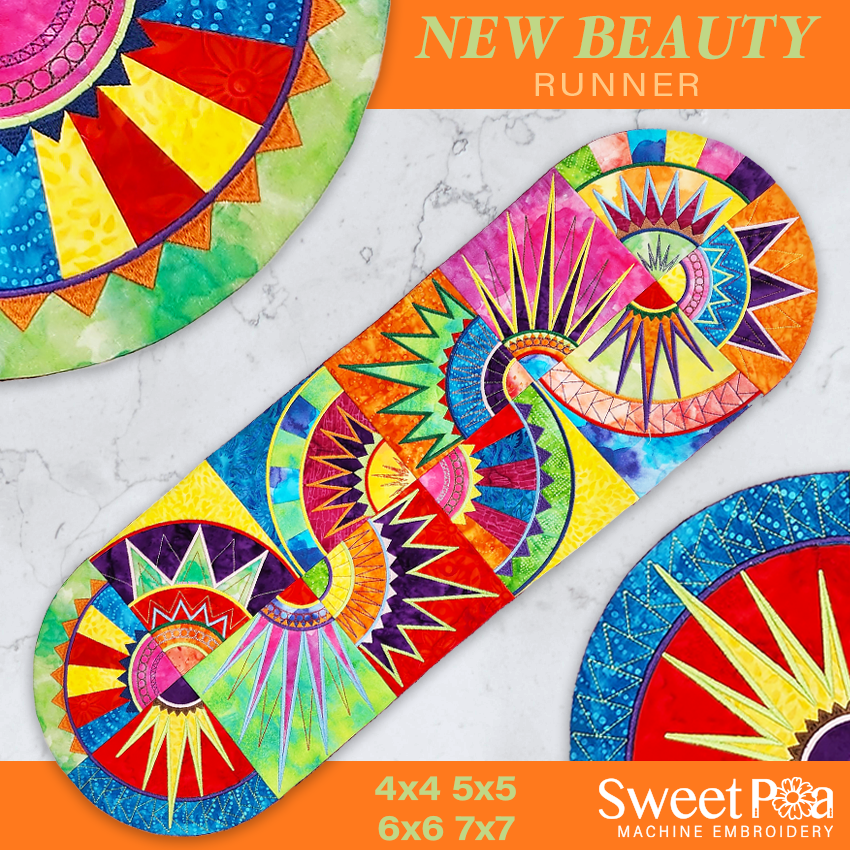 Machine Embroidery Quilt - New Beauty Runner ITH