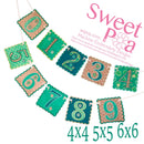 Number Bunting 4x4 5x5 6x6 - Sweet Pea