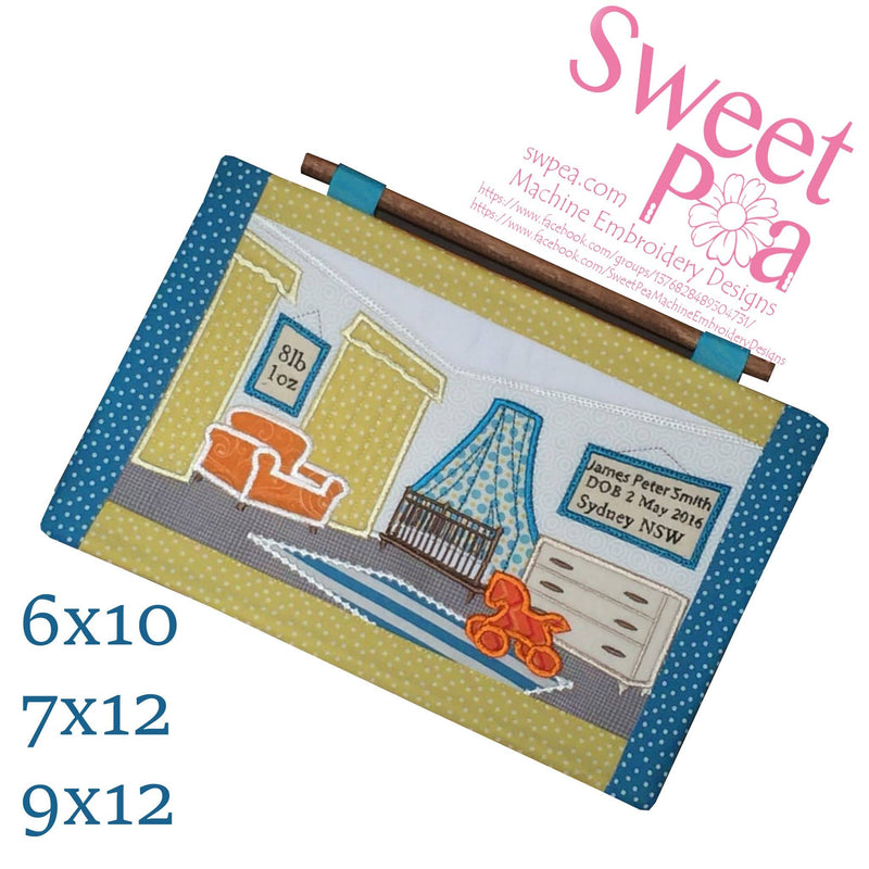 Nursery Birth Announcement 6x10 7x12 9x12 - Sweet Pea