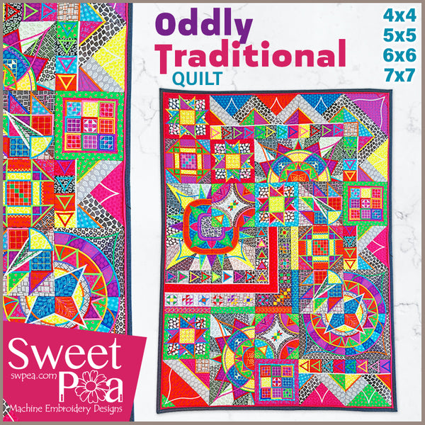BOM Oddly Traditional Quilt -  Assembly Instructions - Sweet Pea In The Hoop Machine Embroidery Design