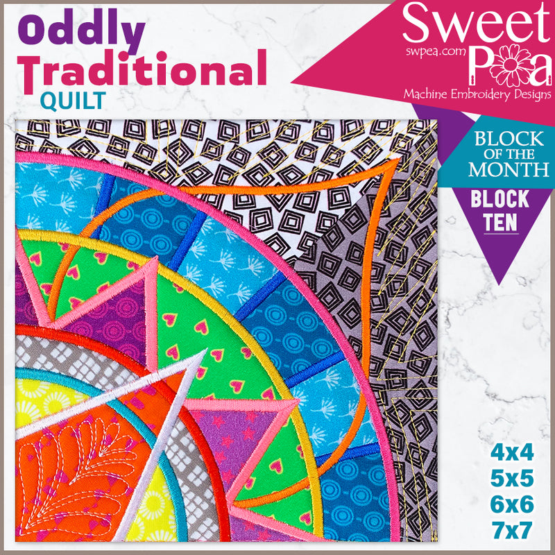 Oddly Traditional Quilt BOM Sew Along Quilt Block 10 | Sweet Pea.