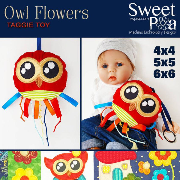 Owl Flowers Taggie Toy 4x4 5x5 6x6 - Sweet Pea