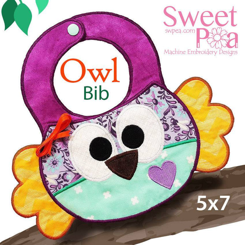 Owl Bib 5x7 - Sweet Pea