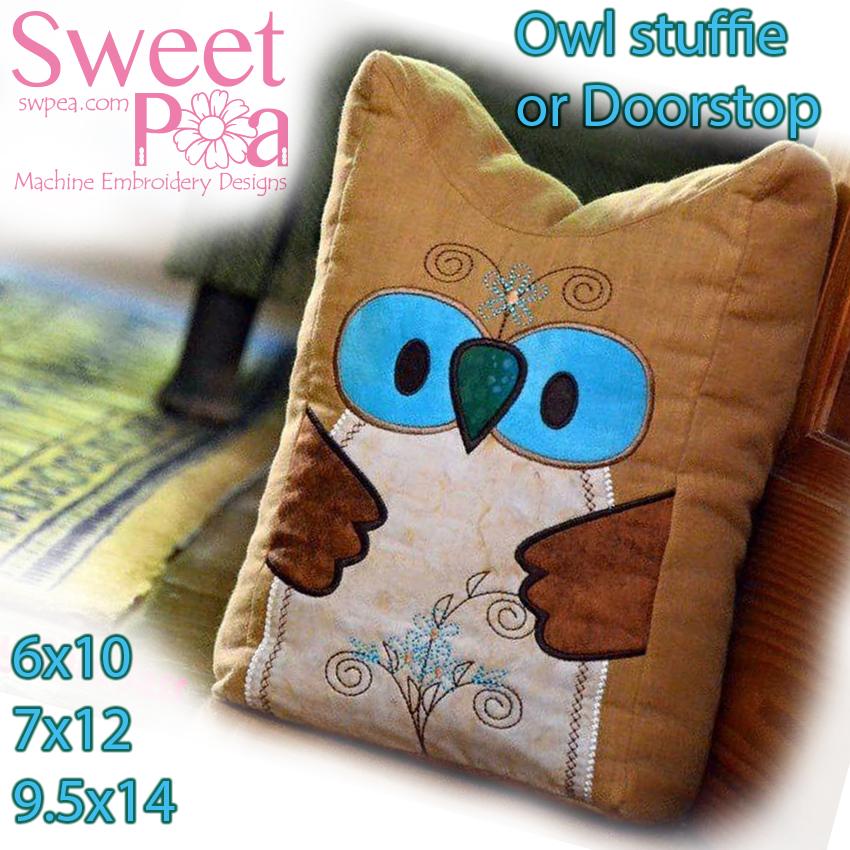 Owl Door Stop, Cushion or Stuffie 6x10 7x12 9.5x14 - Sweet Pea Australia In the hoop machine embroidery designs. in the hoop project, in the hoop embroidery designs, craft in the hoop project, diy in the hoop project, diy craft in the hoop project, in the hoop embroidery patterns, design in the hoop patterns, embroidery designs for in the hoop embroidery projects, best in the hoop machine embroidery designs perfect for all hoops and embroidery machines