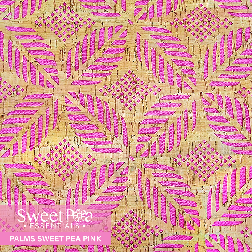 Perfect Pro™ Cork - Palms Sweet Pea Pink 1.0mm In the hoop machine embroidery designs