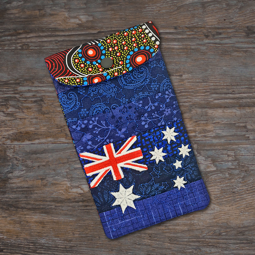 Australian Flag Tablet Cover & Phone Case 5x7 6x10 7x12 and 8x12 - Sweet Pea Australia In the hoop machine embroidery designs. in the hoop project, in the hoop embroidery designs, craft in the hoop project, diy in the hoop project, diy craft in the hoop project, in the hoop embroidery patterns, design in the hoop patterns, embroidery designs for in the hoop embroidery projects, best in the hoop machine embroidery designs perfect for all hoops and embroidery machines