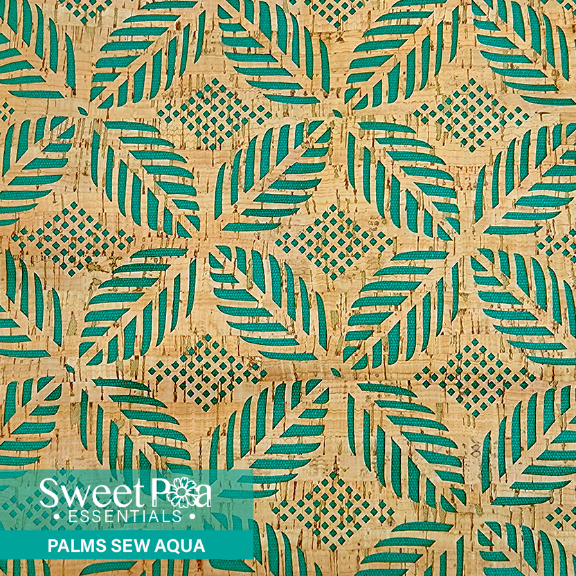 Perfect Pro™ Cork - Palms Sew Aqua 1.0mm In the hoop machine embroidery designs