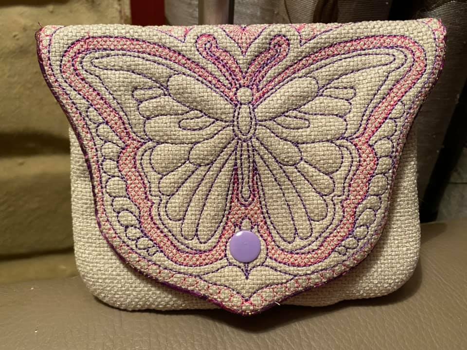 Butterfly Trapunto Pouch 6x10 7x12 8x12 9.5x14 - Sweet Pea Australia In the hoop machine embroidery designs. in the hoop project, in the hoop embroidery designs, craft in the hoop project, diy in the hoop project, diy craft in the hoop project, in the hoop embroidery patterns, design in the hoop patterns, embroidery designs for in the hoop embroidery projects, best in the hoop machine embroidery designs perfect for all hoops and embroidery machines