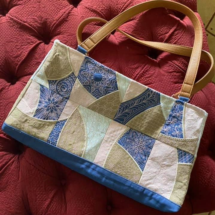 Quilted Patchwork Tote Bag 4x4 5x5 6x6 ITH Machine Embroidery Design