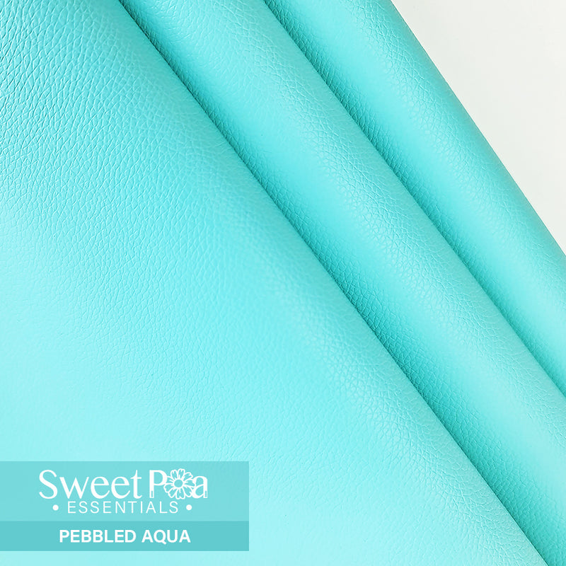 Perfect Pro™ Faux Leather - Pebbled Aqua 0.9mm | Sweet Pea.