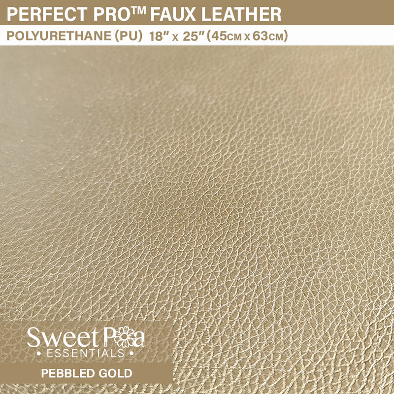 Perfect Pro™ Faux Leather - Pebbled Gold 0.9mm | Sweet Pea.