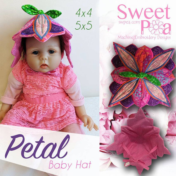 Petal Baby Hat 4x4 5x5 - Sweet Pea