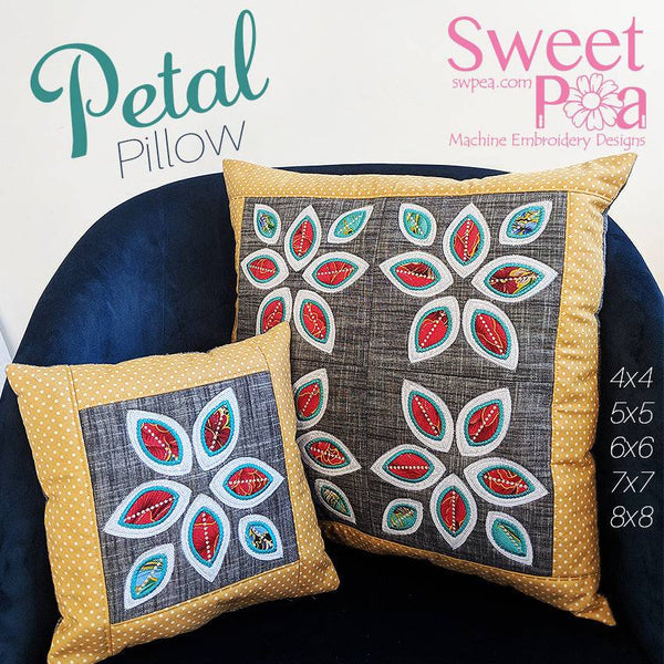 Petal Pillow Quilt Block 4x4 5x5 6x6 7x7 and 8x8 - Sweet Pea