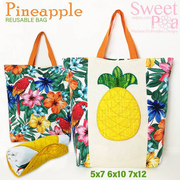 Pineapple Reusable Bag 5x7 6x10 7x12 - Sweet Pea