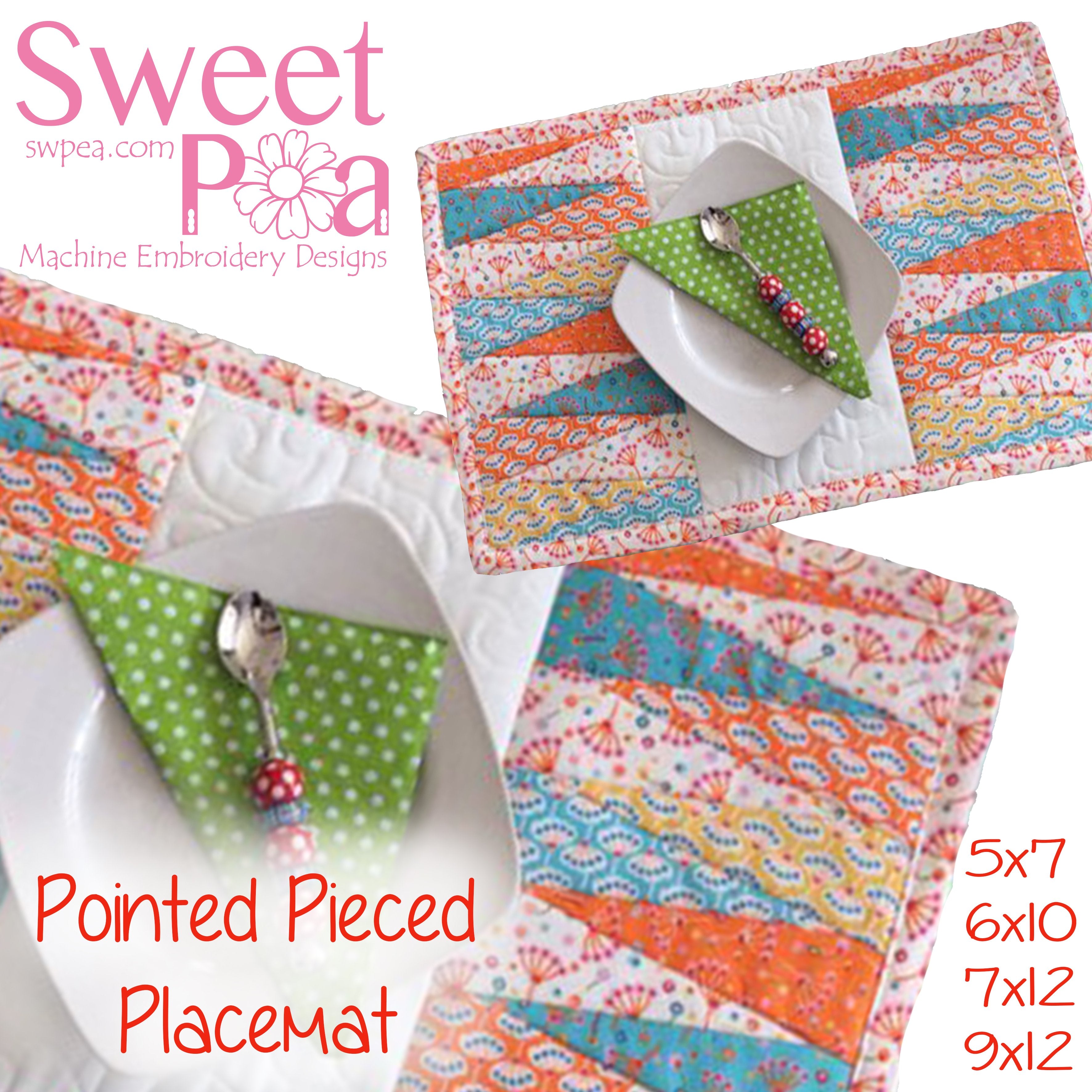 Pointed Pieced Placemat and Quilt Blocks 5x7 6x10 7x12 9x12 - Sweet Pea Australia In the hoop machine embroidery designs. in the hoop project, in the hoop embroidery designs, craft in the hoop project, diy in the hoop project, diy craft in the hoop project, in the hoop embroidery patterns, design in the hoop patterns, embroidery designs for in the hoop embroidery projects, best in the hoop machine embroidery designs perfect for all hoops and embroidery machines