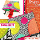 Polka Dot Zipper Pouch 5x7 6x10 7x12 - Sweet Pea