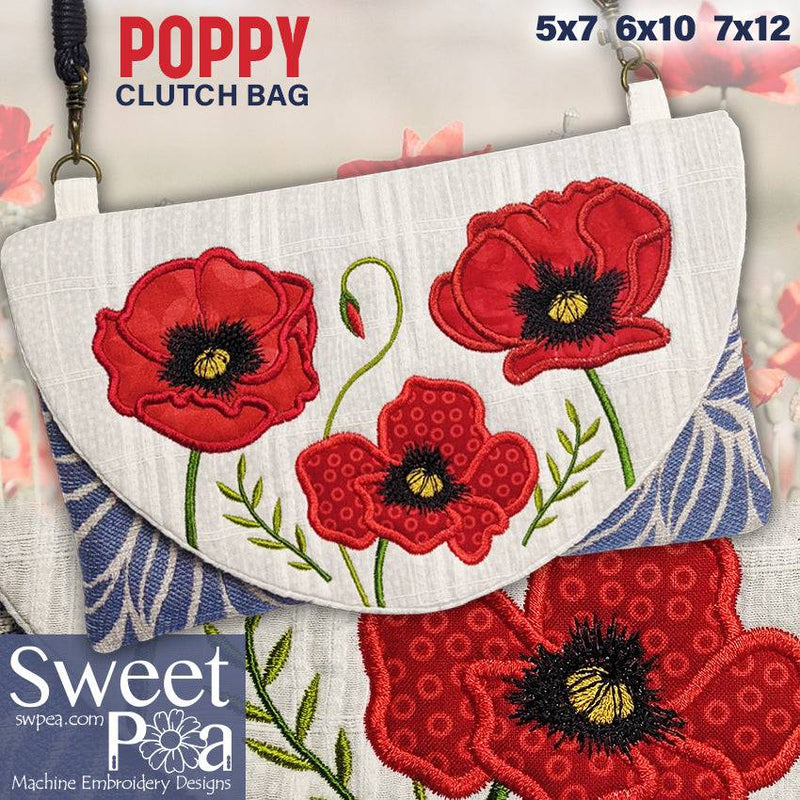 Poppy Clutch Bag 5x7 6x10 7x12 - Sweet Pea
