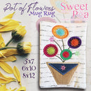 Pot of Flowers Mugrug 5x7 6x10 8x12 - Sweet Pea