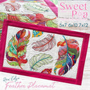 Raw Edge Feather Placemat 5x7 6x10 7x12 - Sweet Pea