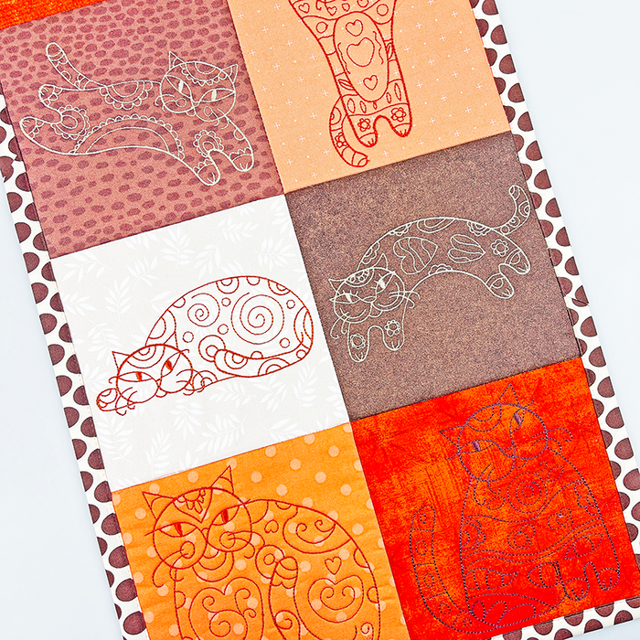 Redwork Pattern - Cats Wall Hanging Embroidery Designs