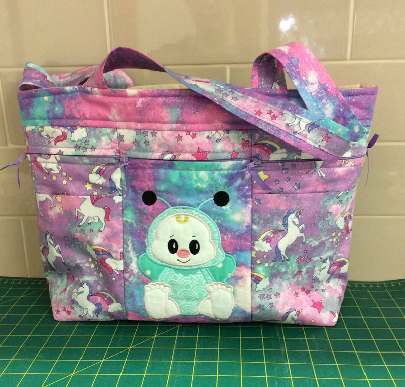 Baby Machine Embroidery Design ITH - Bug Nappy Diaper Bag