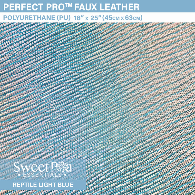 Perfect Pro™ Faux Leather - Reptile Light Blue 0.8mm | Sweet Pea.