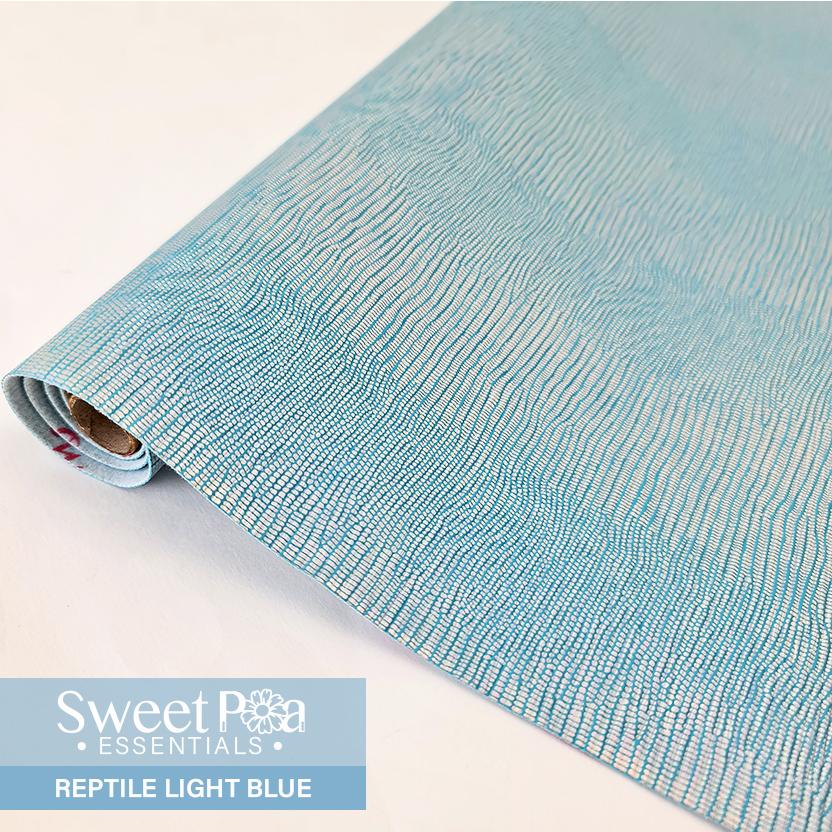 Perfect Pro™ Faux Leather - Reptile Light Blue 0.8mm - Sweet Pea Australia In the hoop machine embroidery designs. in the hoop project, in the hoop embroidery designs, craft in the hoop project, diy in the hoop project, diy craft in the hoop project, in the hoop embroidery patterns, design in the hoop patterns, embroidery designs for in the hoop embroidery projects, best in the hoop machine embroidery designs perfect for all hoops and embroidery machines