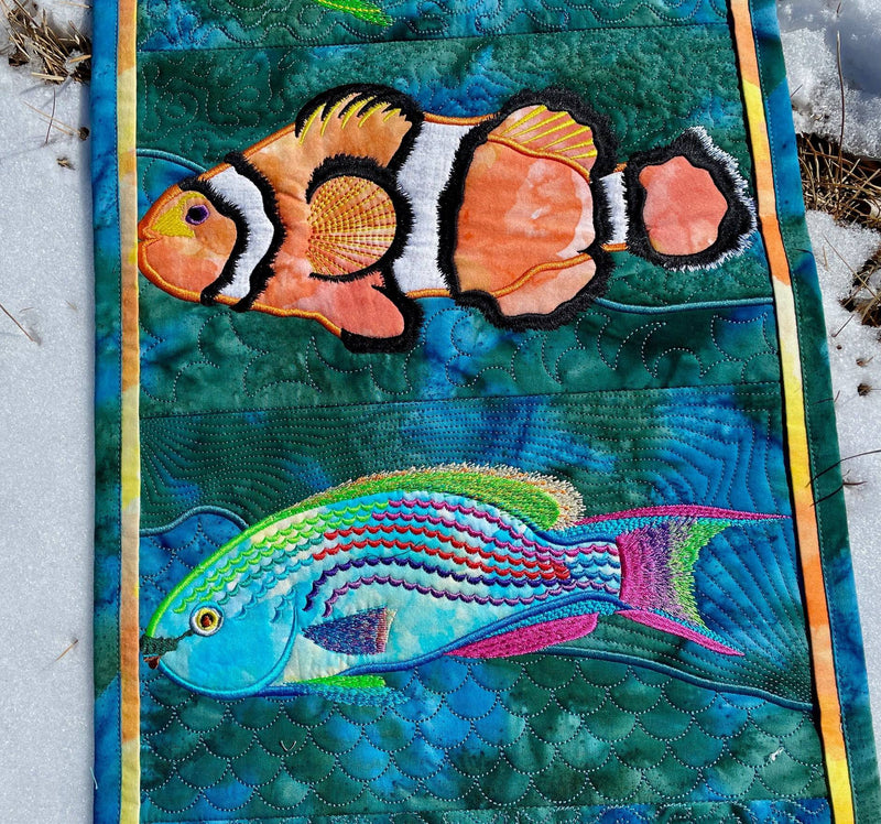 Tropical Fish Table Runner 6x10 7x12 - Sweet Pea