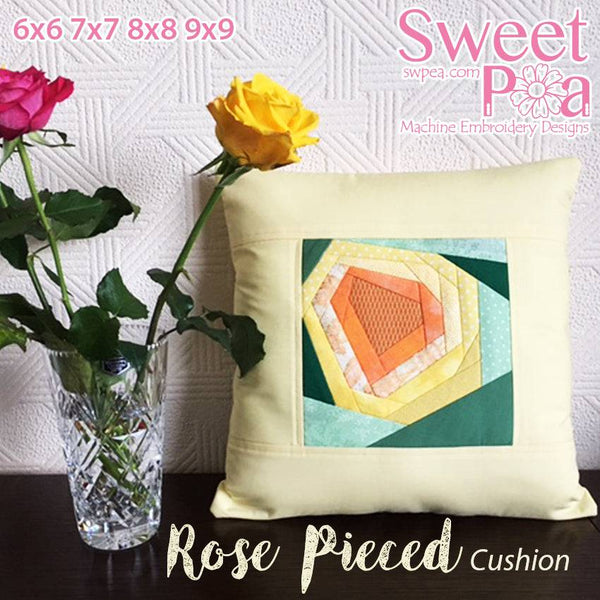 Rose Pieced Cushion and Quilt Block 6x6 7x7 8x8 9x9 - Sweet Pea