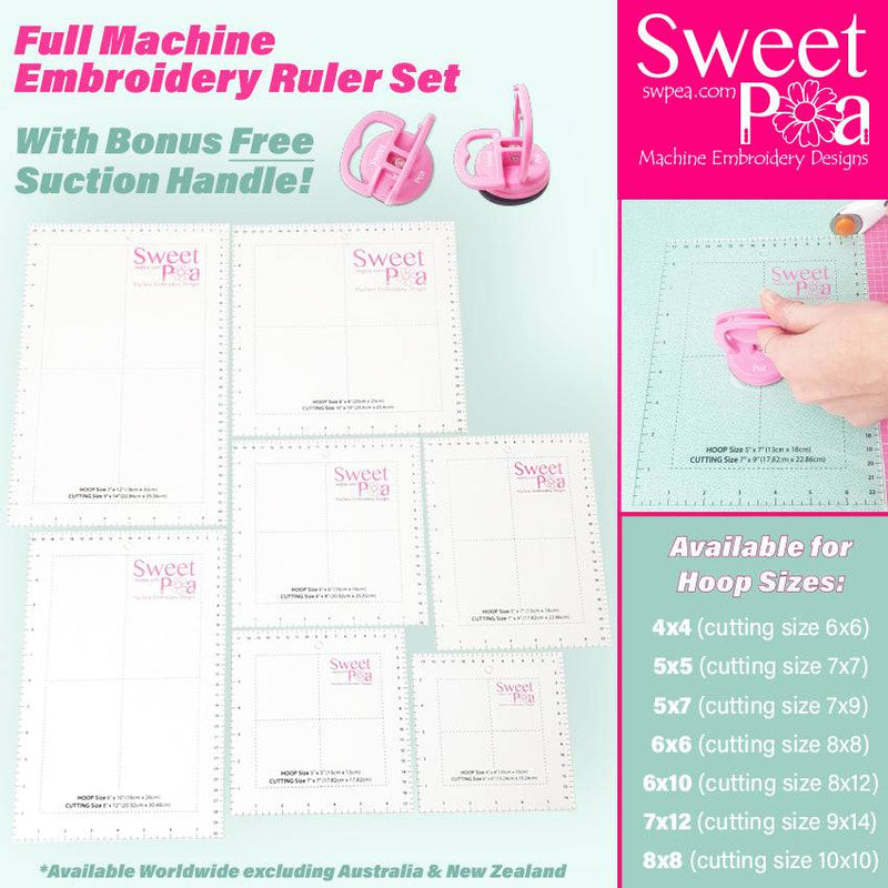 Machine Embroidery Ruler Set - Sweet Pea