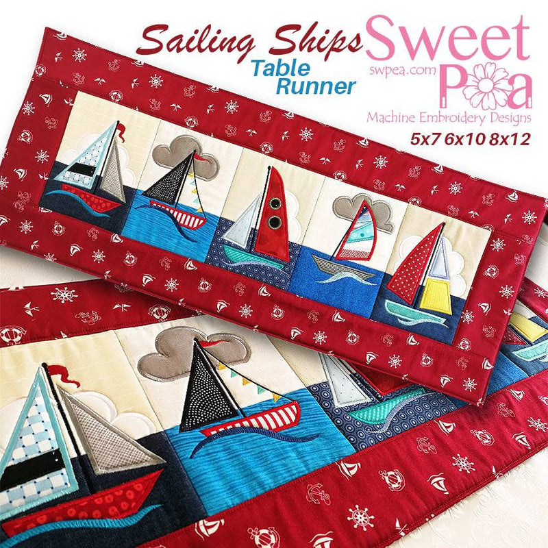 Sailing Ships Runner 5x7 6x10 7x12 - Sweet Pea