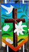 Cross and Easter Lilies Wall Hanging 5x7 6x10 7x12 - Sweet Pea
