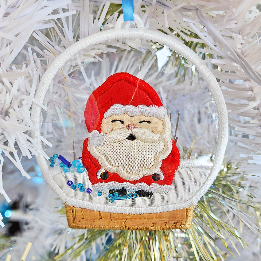 Snow Globe Ornaments Set Two 4x4 In the hoop machine embroidery designs