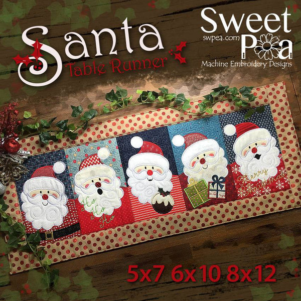 Santa Table Runner 5x7 6x10 8x12 - Sweet Pea
