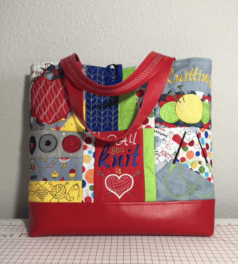 Knitting Tote Bag 4x4 5x5 6x6