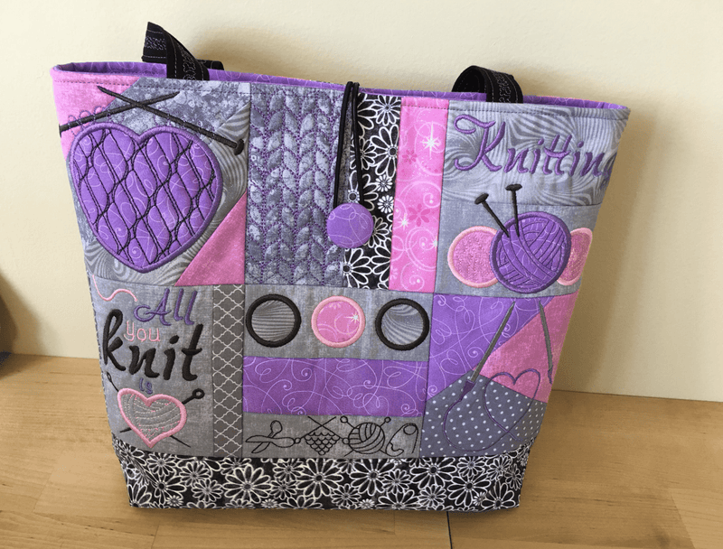 Knitting Bag Wool / Yarn / Craft Storage Bag Blue Sheep Design, Fully lined  | eBay