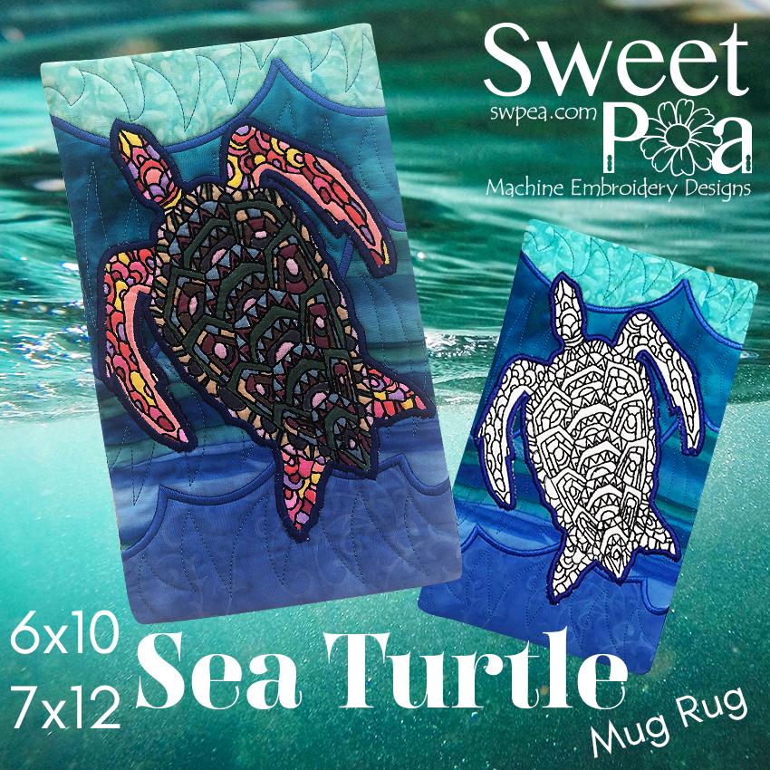 Sea Turtle Colouring in Mugrug 6x10 and 7x12 - Sweet Pea Australia In the hoop machine embroidery designs. in the hoop project, in the hoop embroidery designs, craft in the hoop project, diy in the hoop project, diy craft in the hoop project, in the hoop embroidery patterns, design in the hoop patterns, embroidery designs for in the hoop embroidery projects, best in the hoop machine embroidery designs perfect for all hoops and embroidery machines