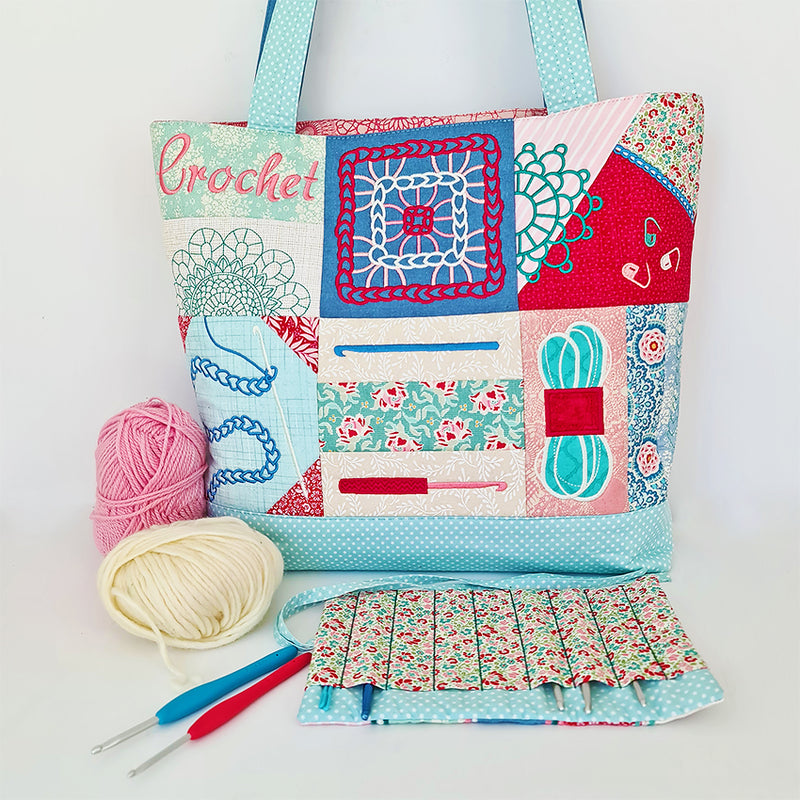 Crochet Tote Bag & Hook Wrap Set | Sweet Pea.
