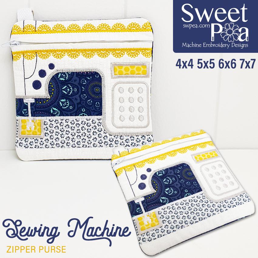 Sewing Machine Zipper Purse 4x4 5x5 6x6 7x7 - Sweet Pea Australia In the hoop machine embroidery designs. in the hoop project, in the hoop embroidery designs, craft in the hoop project, diy in the hoop project, diy craft in the hoop project, in the hoop embroidery patterns, design in the hoop patterns, embroidery designs for in the hoop embroidery projects, best in the hoop machine embroidery designs perfect for all hoops and embroidery machines